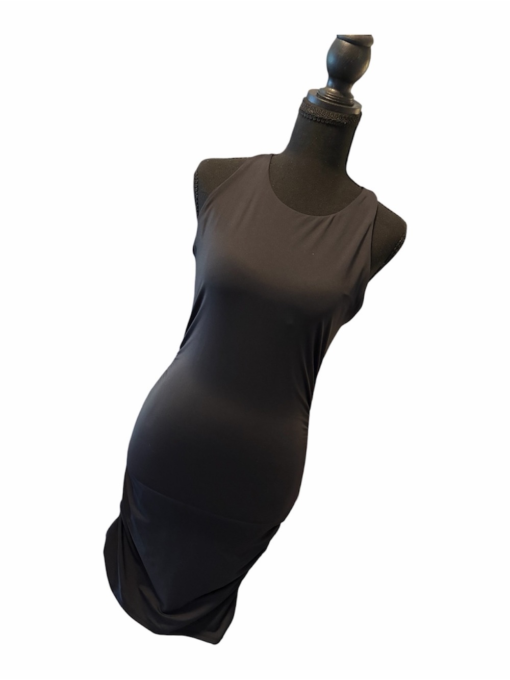Sleek Black Midi Tank Dress